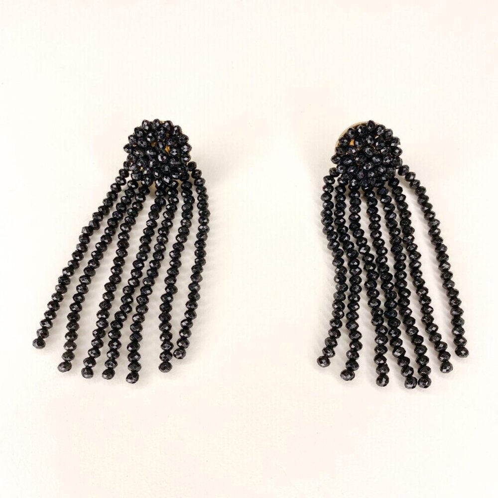 Black beaded earrings